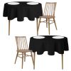 2 Pack Black Round Tablecloths 60 Inch 200 GSM Premium Quality Textured Washable Polyester Fabric Table Cloth [60'' is Not Table Size]