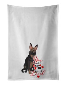 NEW German Shepherd Puppy so Loved Kitchen Towel Set of 2 White Dish Towels Decorative Bathroom Hand towel for Hand, Face, Hair, Yoga, Tea, Dishcloth
