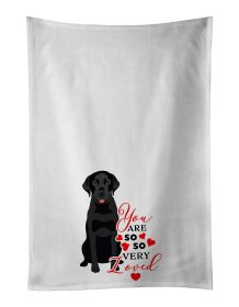 Labrador Retriever Black #3 so Loved Kitchen Towel Set of 2 White Dish Towels Decorative Bathroom Hand towel for Hand, Face, Hair, Yoga, Tea