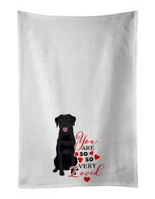 NEW Labrador Retriever Black #1 so Loved Kitchen Towel Set of 2 White Dish Towels Decorative Bathroom Hand towel for Hand, Face, Hair, Yoga, Tea