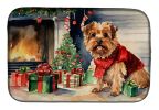Norfolk Terrier Cozy Christmas Dish Drying Mat Absorbent Dish Drying Mat Pad for Kitchen Counter Dish Drainer Mat for Countertop, 14 x 21", Multicolor