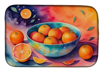 Colorful Oranges Dish Drying Mat Absorbent Dish Drying Mat Pad for Kitchen Counter Dish Drainer Mat for Countertop, 14 x 21", Multicolor