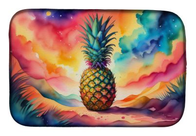 Colorful Pineapple Dish Drying Mat Absorbent Dish Drying Mat Pad for Kitchen Counter Dish Drainer Mat for Countertop, 14 x 21", Multicolor