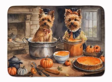 Norwich Terrier Fall Kitchen Pumpkins Memory Foam Kitchen Mat Machine Washable Anti-Fatigue Mat Cushion Comfort Bath Mat or Kitchen Rug