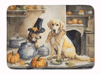 Yellow Lab Fall Kitchen Pumpkins Memory Foam Kitchen Mat Machine Washable Anti-Fatigue Mat Cushion Comfort Bath Mat or Kitchen Rug