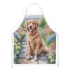 Golden Retriever Spring Path Apron Cooking Kitchen Server Baking Crafts Gardening for Adult Women Men, Unisex, Large, Multicolor