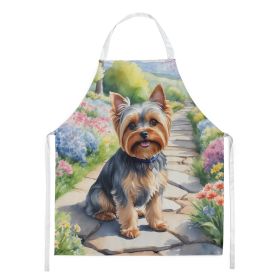 Yorkshire Terrier Spring Path Apron Cooking Kitchen Server Baking Crafts Gardening for Adult Women Men, Unisex, Large, Multicolor