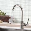 Kitchen Faucet Single Handle Stainless Steel,Commercial Single Hole Kitchen Sink Faucet,Modern One Hole Bar Sink Faucet