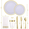 FOCUSLINE 350 Piece Gold Rim Dinnerware Set