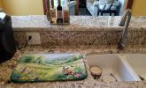 Rabbit Springtime Meadow Dish Drying Mat Absorbent Dish Drying Mat Pad for Kitchen Counter Dish Drainer Mat for Countertop, 14 x 21", Multicolor