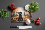 NEW Chocolate Labrador Retriever Spooky Halloween Glass Cutting Board Decorative Tempered Glass Kitchen Cutting and Serving Board Large Size Chopping