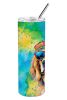 Golden Retriever Hippie Dawg Stainless Steel Skinny Tumbler Vacuum Double Walled Reusable Insulated Tumbler Travel Cup for Coffee Cocktails Gift with