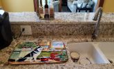 Siberian Husky Christmas Cookies Dish Drying Mat Absorbent Dish Drying Mat Pad for Kitchen Counter Dish Drainer Mat for Countertop, 14 x 21"