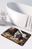 Siberian Husky Fall Kitchen Pumpkins Memory Foam Kitchen Mat Machine Washable Anti-Fatigue Mat Cushion Comfort Bath Mat or Kitchen Rug