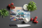 Coastal Wildlife Seals Glass Cutting Board Decorative Tempered Glass Kitchen Cutting and Serving Board Large Size Chopping Board