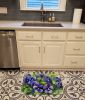Rhode Island Violets in Watercolor Memory Foam Kitchen Mat Machine Washable Anti-Fatigue Mat Cushion Comfort Bath Mat or Kitchen Rug