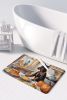 Doberman Pinscher Fall Kitchen Pumpkins Memory Foam Kitchen Mat Machine Washable Anti-Fatigue Mat Cushion Comfort Bath Mat or Kitchen Rug