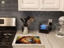 NEW Lion Glass Cutting Board Decorative Tempered Glass Kitchen Cutting and Serving Board Large Size Chopping Board