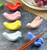 6Pcs Assorted Color Ceramics Brids Chopstick Holder Home Decorative Tableware Stand Rest Rack