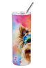Yorkshire Terrier Hippie Dawg Stainless Steel Skinny Tumbler Vacuum Double Walled Reusable Insulated Tumbler Travel Cup for Coffee Cocktails Gift with