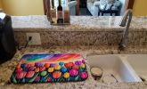 Tulips in Color Dish Drying Mat Absorbent Dish Drying Mat Pad for Kitchen Counter Dish Drainer Mat for Countertop, 14 x 21", Multicolor