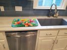 Lilies in Watercolor Dish Drying Mat Absorbent Dish Drying Mat Pad for Kitchen Counter Dish Drainer Mat for Countertop, 14 x 21", Multicolor
