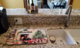 Labrador Retriever Cozy Christmas Dish Drying Mat Absorbent Dish Drying Mat Pad for Kitchen Counter Dish Drainer Mat for Countertop, 14 x 21"