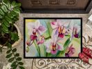 Orchids in Watercolor Doormat Front Door Mat Indoor Outdoor Rugs for Entryway, Non Slip Washable Low Pile, 24H X 36W