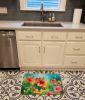 Hawaii Hawaiian Hibiscus in Watercolor Memory Foam Kitchen Mat Machine Washable Anti-Fatigue Mat Cushion Comfort Bath Mat or Kitchen Rug
