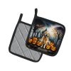 Golden Retriever Spooky Halloween Pair of Pot Holders Kitchen Heat Resistant Pot Holders Sets Oven Hot Pads for Cooking Baking BBQ, 7 1/2 x 7 1/2