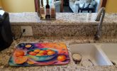 Colorful Oranges Dish Drying Mat Absorbent Dish Drying Mat Pad for Kitchen Counter Dish Drainer Mat for Countertop, 14 x 21", Multicolor