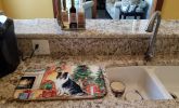 Collie Cozy Christmas Dish Drying Mat Absorbent Dish Drying Mat Pad for Kitchen Counter Dish Drainer Mat for Countertop, 14 x 21", Multicolor