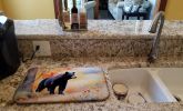 American Black Bear Dish Drying Mat Absorbent Dish Drying Mat Pad for Kitchen Counter Dish Drainer Mat for Countertop, 14 x 21", Multicolor