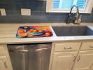 Colorful Oranges Dish Drying Mat Absorbent Dish Drying Mat Pad for Kitchen Counter Dish Drainer Mat for Countertop, 14 x 21", Multicolor