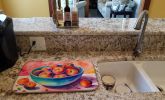 Colorful Peaches Dish Drying Mat Absorbent Dish Drying Mat Pad for Kitchen Counter Dish Drainer Mat for Countertop, 14 x 21", Multicolor