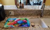 Hydrangeas in Watercolor Dish Drying Mat Absorbent Dish Drying Mat Pad for Kitchen Counter Dish Drainer Mat for Countertop, 14 x 21", Multicolor
