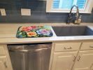 Roses in Watercolor Dish Drying Mat Absorbent Dish Drying Mat Pad for Kitchen Counter Dish Drainer Mat for Countertop, 14 x 21", Multicolor