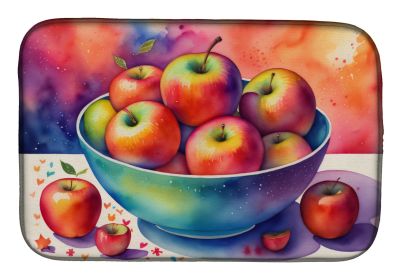 Colorful Apples Dish Drying Mat Absorbent Dish Drying Mat Pad for Kitchen Counter Dish Drainer Mat for Countertop, 14 x 21", Multicolor (Default: Default)