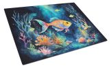 Bioluminescent Fish Glass Cutting Board Decorative Tempered Glass Kitchen Cutting and Serving Board Large Size Chopping Board
