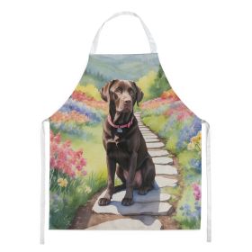 Labrador Retriever Spring Path Apron Cooking Kitchen Server Baking Crafts Gardening for Adult Women Men, Unisex, Large, Multicolor (Default: Default)