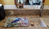Blue Jay Dish Drying Mat Absorbent Dish Drying Mat Pad for Kitchen Counter Dish Drainer Mat for Countertop, 14 x 21", Multicolor