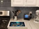 Bioluminescent Fish Glass Cutting Board Decorative Tempered Glass Kitchen Cutting and Serving Board Large Size Chopping Board