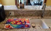Colorful Apples Dish Drying Mat Absorbent Dish Drying Mat Pad for Kitchen Counter Dish Drainer Mat for Countertop, 14 x 21", Multicolor